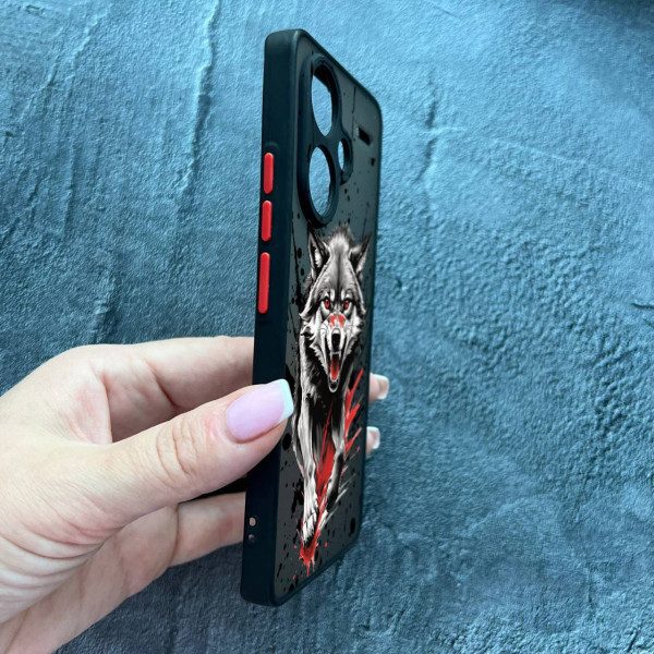 Чохол для Xiaomi Redmi Note 13 Pro Plus з захистом камери з вовком