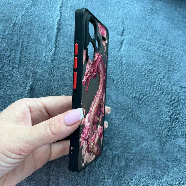 Чохол для Xiaomi Redmi Note 13 Pro Plus з захистом камери рожевий дракон