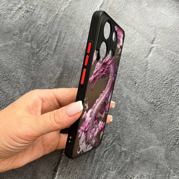 Чохол для Xiaomi Redmi Note 13 4G з захистом камери рожевий дракон