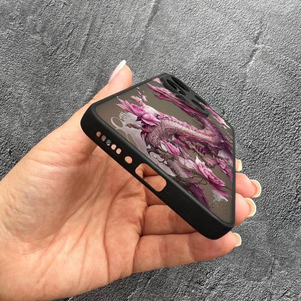 Чехол для Xiaomi Redmi Note 13 Pro 4G / Poco M6 Pro 4G / Xiaomi Redmi Note 14S с защитой камеры розовый дракон