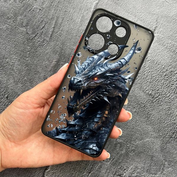 Чехол для Xiaomi Redmi Note 13 Pro 4G / Poco M6 Pro 4G / Xiaomi Redmi Note 14S с защитой камеры дракон