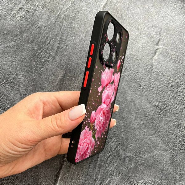 Чехол для Xiaomi Redmi Note 13 Pro 4G / Poco M6 Pro 4G / Xiaomi Redmi Note 14S с защитой камеры пионы весенние