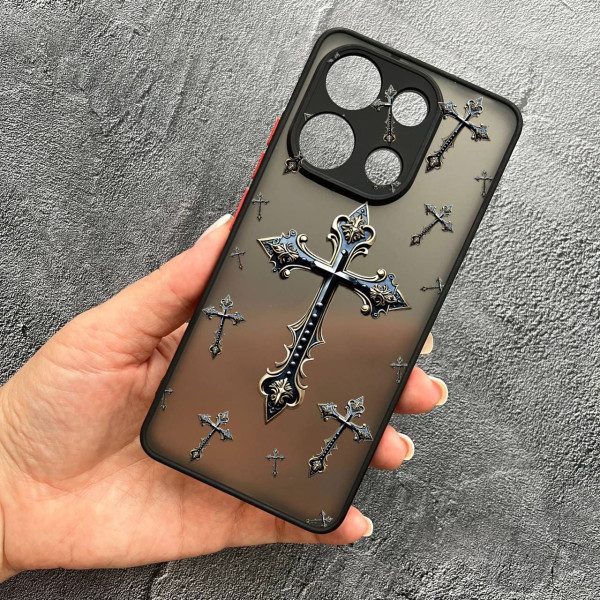 Чохол для Xiaomi Redmi Note 13 Pro 4G / Poco M6 Pro 4G / Xiaomi Redmi Note 14S з захистом камери з хрестом