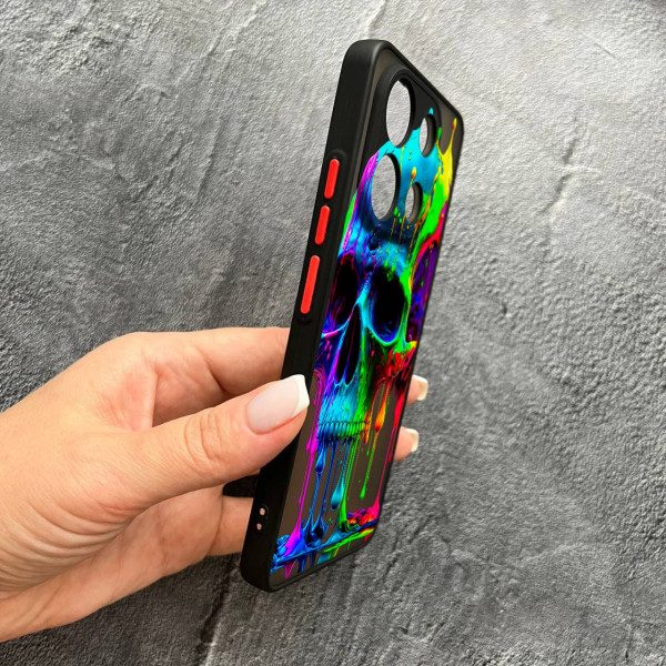 Чохол для Xiaomi Redmi Note 13 Pro 4G / Poco M6 Pro 4G / Xiaomi Redmi Note 14S з захистом камери череп кольоровий