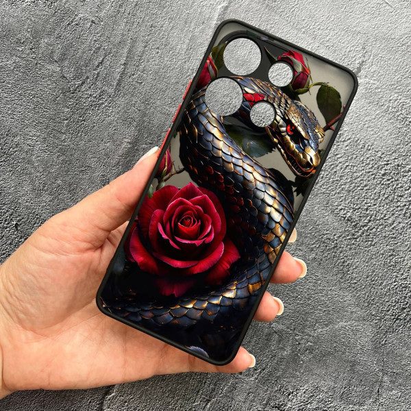 Чохол для Xiaomi Redmi Note 13 Pro 4G / Poco M6 Pro 4G / Xiaomi Redmi Note 14S з захистом камери елегантна змія