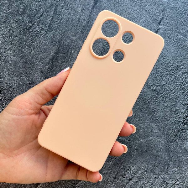 Чохол для Xiaomi Redmi Note 13 4G з захистом камери софт-тач персиковий