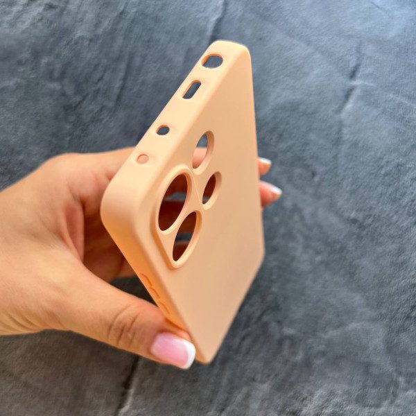 Чехол для Xiaomi Redmi Note 13 4G с защитой камеры софт-тач персиковый