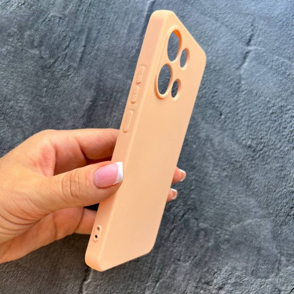 Чехол для Xiaomi Redmi Note 13 4G с защитой камеры софт-тач персиковый