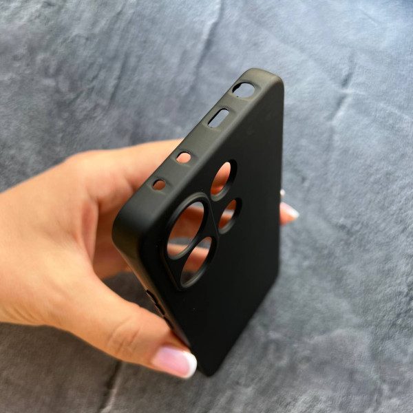 Чехол для Xiaomi Redmi Note 13 4G с защитой камеры софт-тач черный