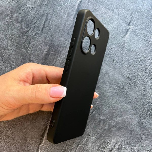 Чехол для Xiaomi Redmi Note 13 4G с защитой камеры софт-тач черный