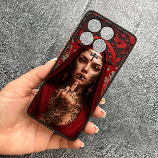 Чехол для Xiaomi Poco X6 Pro 5G с защитой камеры Монашка бунтарка