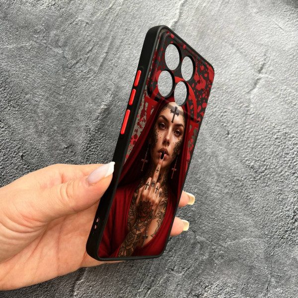 Чехол для Xiaomi Poco X6 Pro 5G с защитой камеры Монашка бунтарка