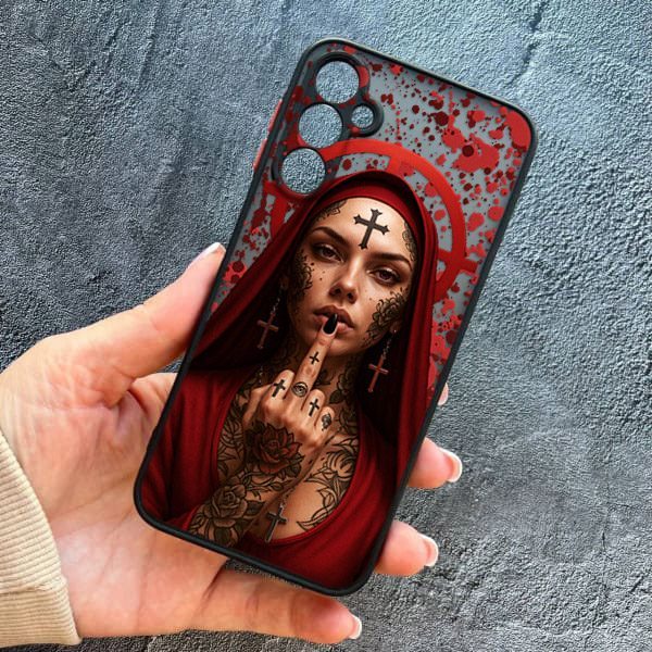 Чехол для Samsung Galaxy A24 с защитой камеры Монашка бунтарка