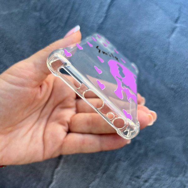 Чехол для Motorola G32 с защитой камеры противоударный прозрачный силиконовый чехол с сердечками Smile