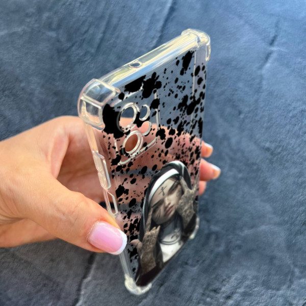 Чехол для Motorola G32 с защитой камеры противоударный прозрачный силиконовый чехол с девочкой монахиней