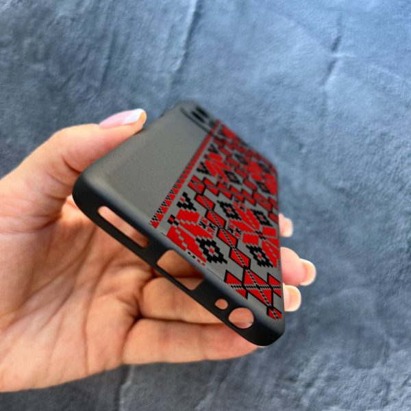 Чехол для Motorola G32 вышиванка красная