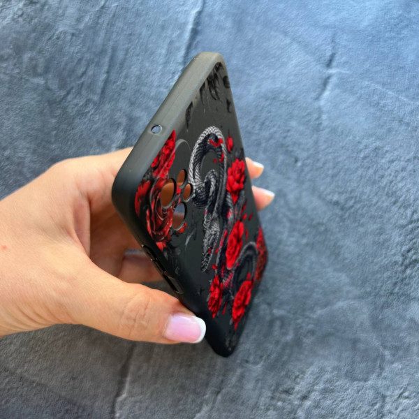 Чохол для Motorola G32 з змією в квітах