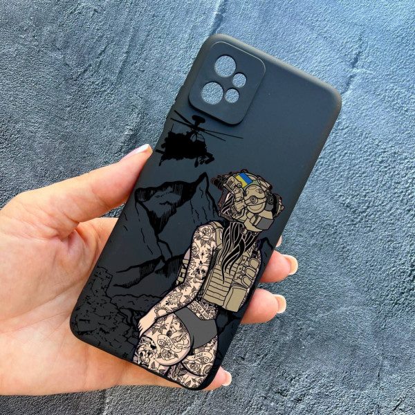 Чехол для Motorola G32 военная девушка