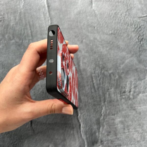 Чехол для Xiaomi Redmi Note 13 Pro 4G / Poco M6 Pro 4G / Xiaomi Redmi Note 14S с защитой камеры красные губы