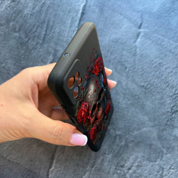 Чехол для Motorola G32 с защитой камеры череп в розах