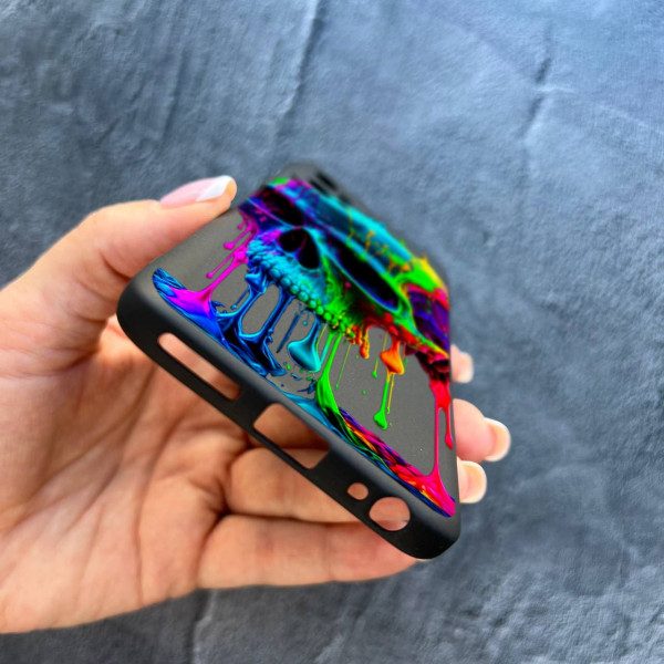 Чехол для Motorola G32 с защитой камеры череп цветной