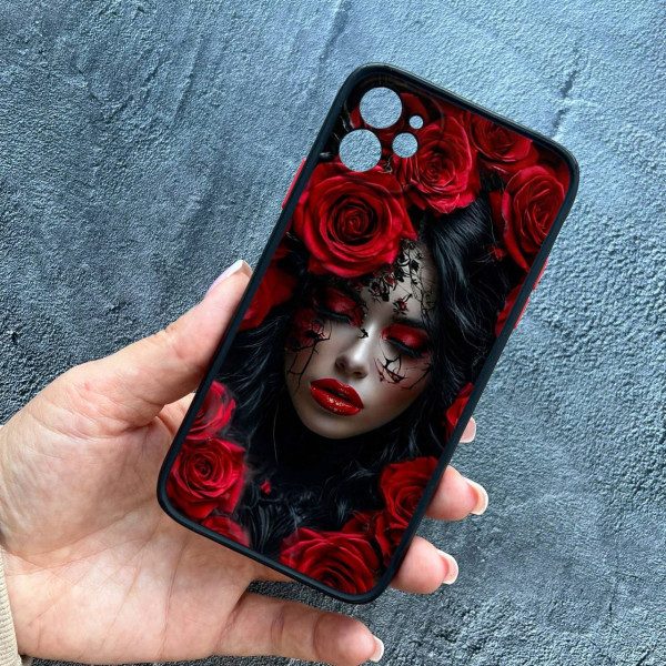 Чохол для iPhone 11 з захистом камери дівчина муерта в квітах червоні троянди