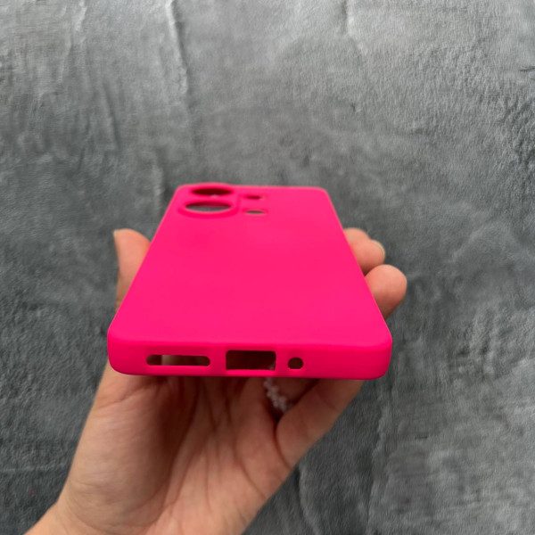 Чохол для Xiaomi Redmi Note 13 Pro 4G / Poco M6 Pro 4G / Xiaomi Redmi Note 14S із захистом камери софт-тач яскраво-рожевий (колір барбі)