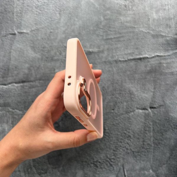 Чехол для Samsung Galaxy A56 с MagSafe розовый с металлической обводкой