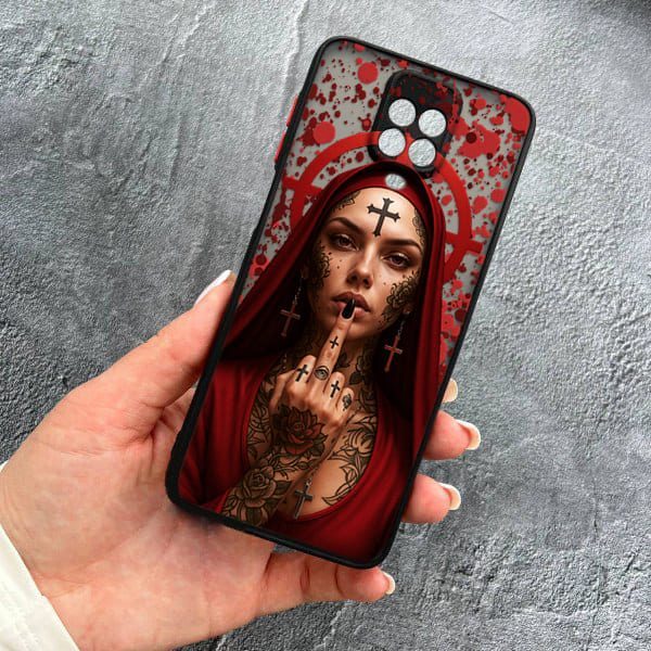 Чехол для Xiaomi Redmi Note 9s / Note 9 Pro / Note 9 Pro Max с защитой камеры Монашка бунтарка