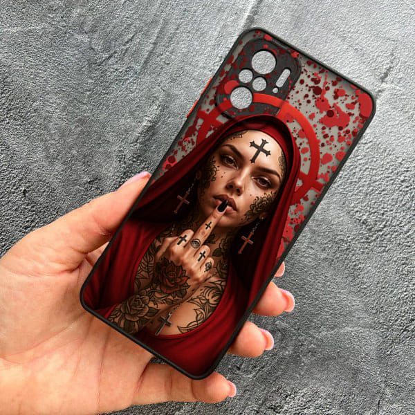 Чехол для Xiaomi Redmi Note 10 4G / Note 10s / Xiaomi Poco M5s с защитой камеры Монашка бунтарка