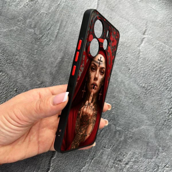 Чехол для Xiaomi Redmi Note 14 4G с защитой камеры Монашка бунтарка
