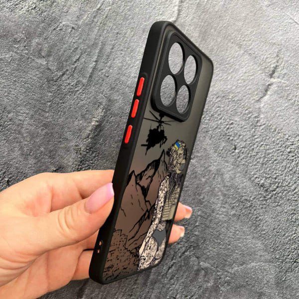 Чехол для Xiaomi 14T Pro с защитой камеры военная девушка