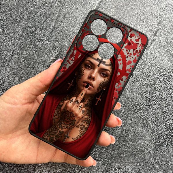 Чехол для Xiaomi 14T Pro с защитой камеры Монашка бунтарка