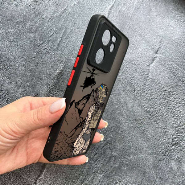 Чехол для Xiaomi 13T / 13T Pro с защитой камеры военная девушка