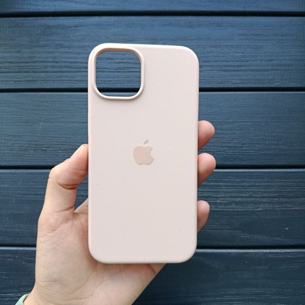Чохол для iPhone 14 с защитой камеры софт-тач бежевий