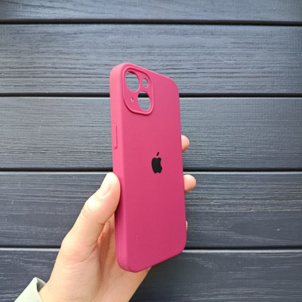 Чохол для iPhone 13 с защитой камеры софт-тач бордовий