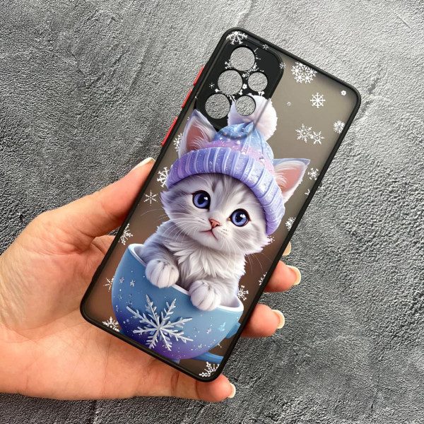 Чехол для Samsung Galaxy A13 4G с защитой камеры котенок в чашке