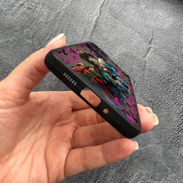 Чехол для Samsung Galaxy A13 4G с защитой камеры Санта Киберпанк