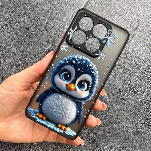 Чохол для Xiaomi 14T Pro з захистом камери новорічний милий пінгвін