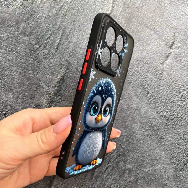 Чохол для Xiaomi 14T Pro з захистом камери новорічний милий пінгвін
