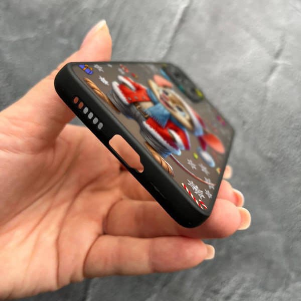 Чехол для Xiaomi 11T / 11T Pro с защитой камеры новогодний мышонок в костюме санты