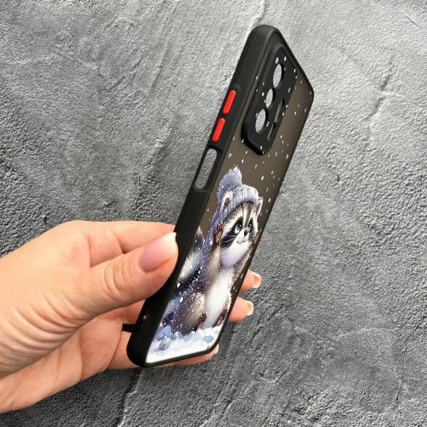 Чохол для Xiaomi 11T / 11T Pro з захистом камери новорічний зимовий єнотик