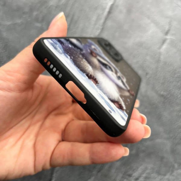Чехол для Xiaomi 11T / 11T Pro с защитой камеры новогодний зимний енотик