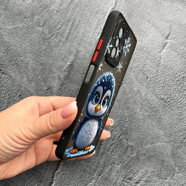 Чехол для Xiaomi 11T / 11T Pro с защитой камеры новогодний милый пингвин