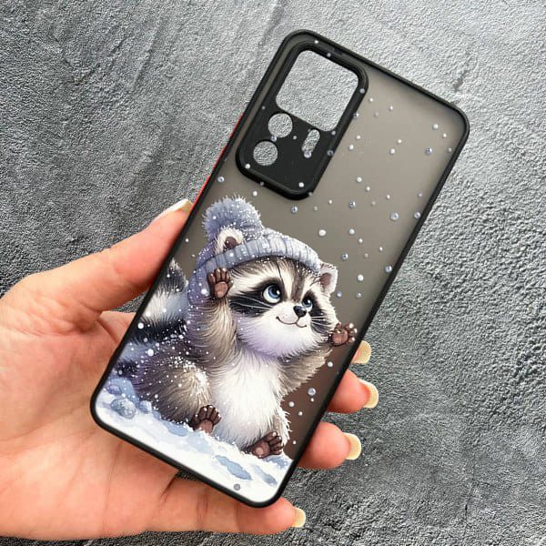 Чохол для Xiaomi 12T / Xiaomi 12T Pro з захистом камери новорічний зимовий єнотик