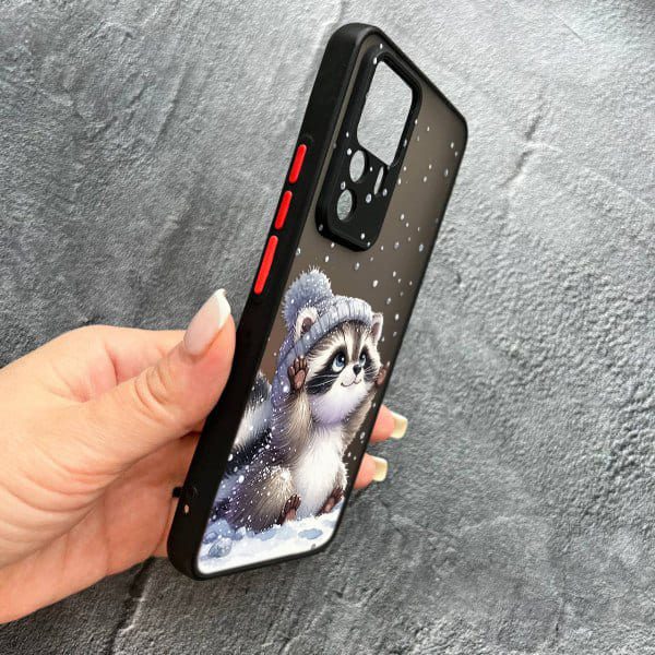 Чохол для Xiaomi 12T / Xiaomi 12T Pro з захистом камери новорічний зимовий єнотик
