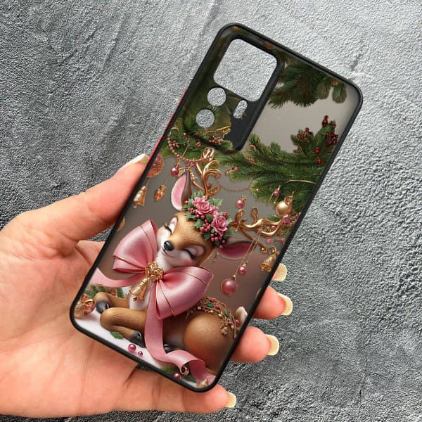 Чохол для Xiaomi 12T / Xiaomi 12T Pro новорічний з захистом камери Різдвяне оленятко