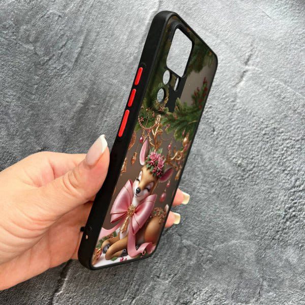 Чохол для Xiaomi 12T / Xiaomi 12T Pro новорічний з захистом камери Різдвяне оленятко