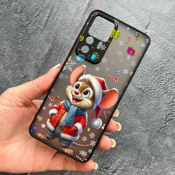 Чохол для Xiaomi 12T / Xiaomi 12T Pro з захистом камери новорічний мишеня в костюмі санти