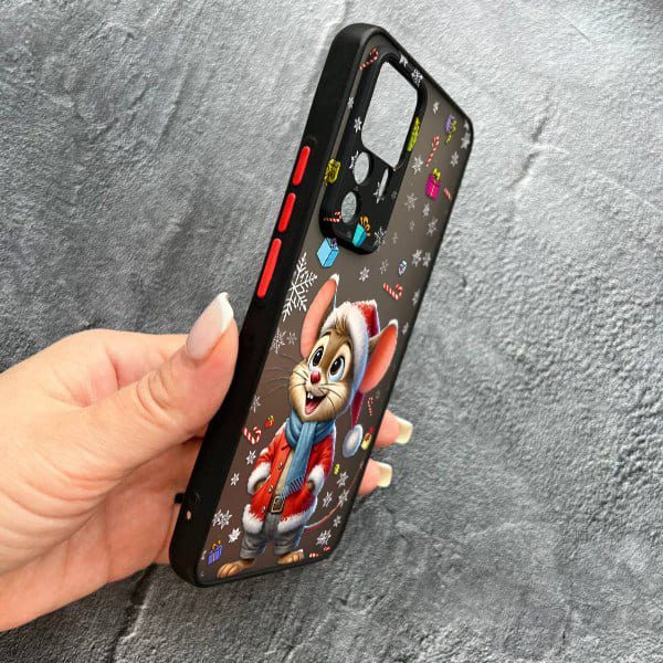 Чохол для Xiaomi 12T / Xiaomi 12T Pro з захистом камери новорічний мишеня в костюмі санти